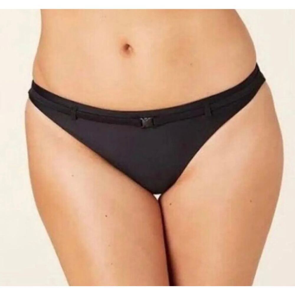 NWT Andie Swim The Rivera Bikini Bottom in Black Size M
